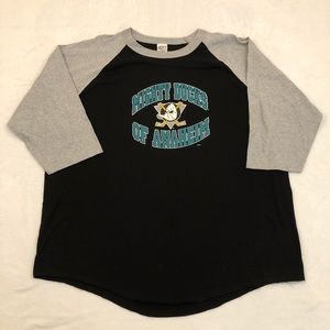 Mighty Ducks Of Anaheim Black Gray 3/4 Longsleeve Shaka Active Shirt Mens 3XL.